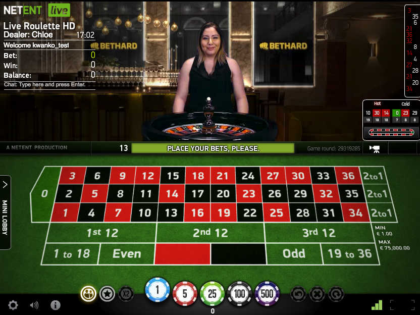 Bethard Exclusive live casino tables